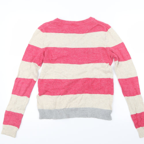 Gap Womens Pink Striped Knit Pullover Jumper Size S