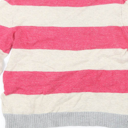 Gap Womens Pink Striped Knit Pullover Jumper Size S