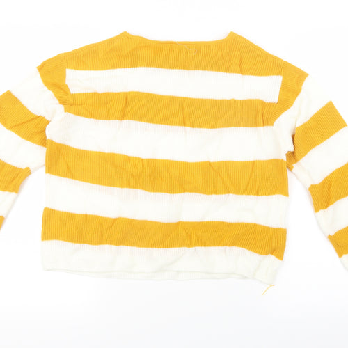H&M Girls Yellow Striped Knit Pullover Jumper Size 15 Years