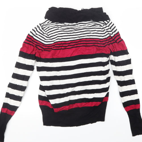 Marks and Spencer Womens Black Striped Knit Pullover Jumper Size 12