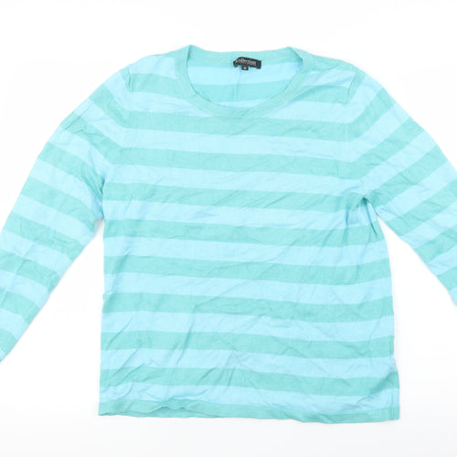 Collection Womens Blue Striped Knit Pullover Jumper Size 12
