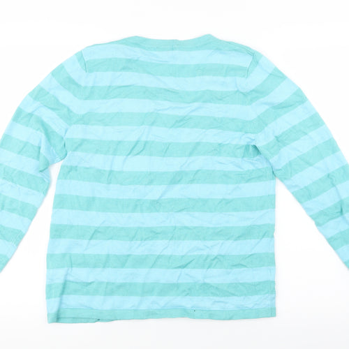 Collection Womens Blue Striped Knit Pullover Jumper Size 12