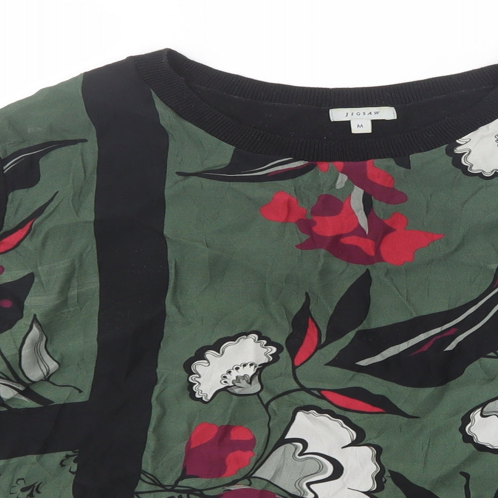 Jigsaw Womens Black Geometric  Basic T-Shirt Size M