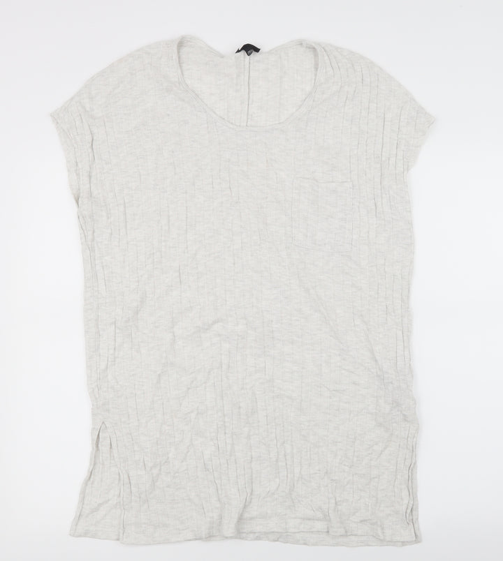Topshop Womens Grey Basic T-Shirt Size 14