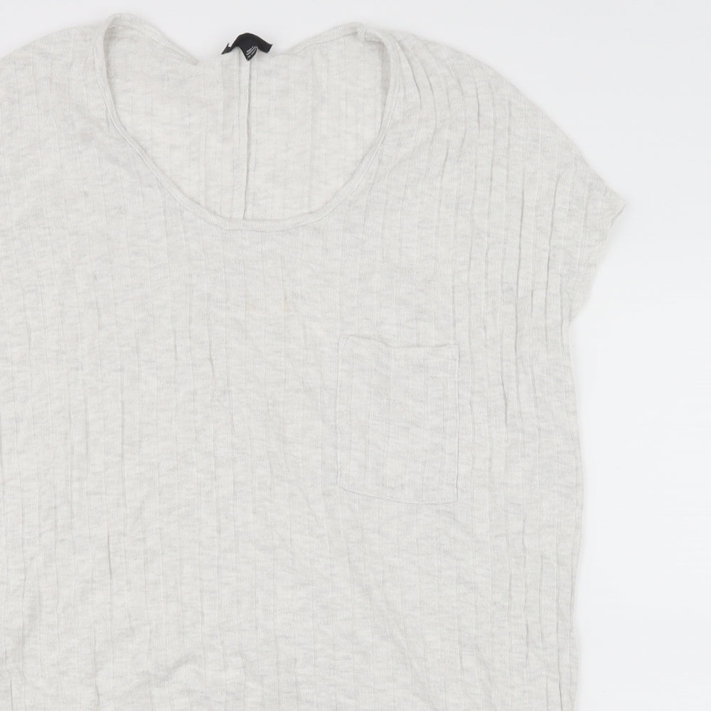 Topshop Womens Grey   Basic T-Shirt Size 14