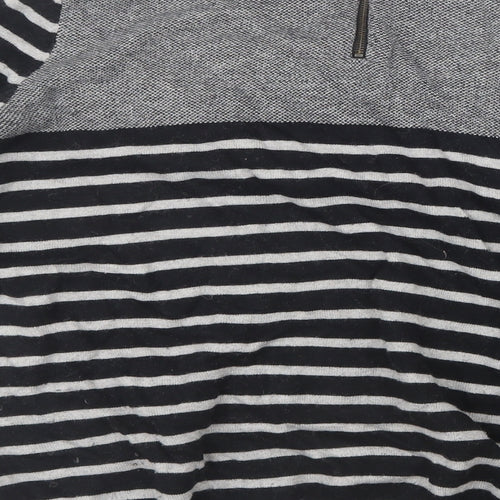 Autograph Womens Grey Striped Knit Pullover Jumper Size 18