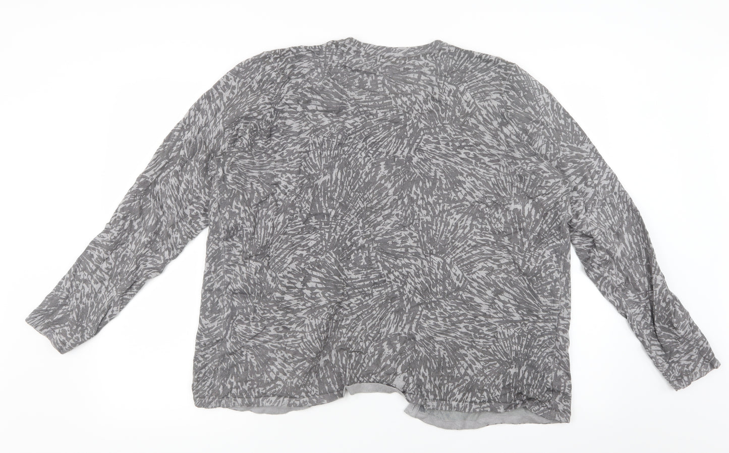 Bonmarché Womens Grey Geometric Knit Cardigan Jumper Size L