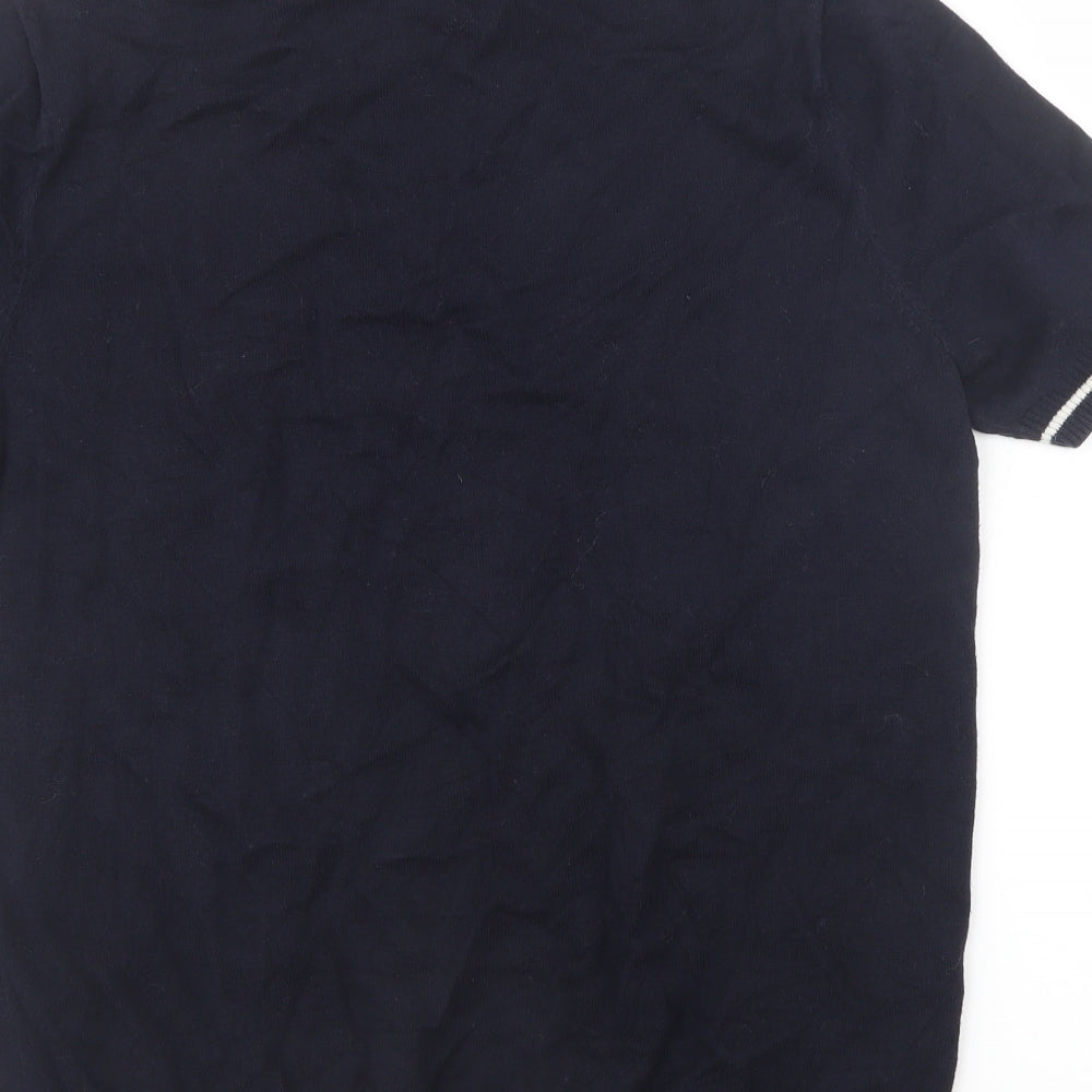 Fred Perry Mens Blue  Knit  Polo Size M