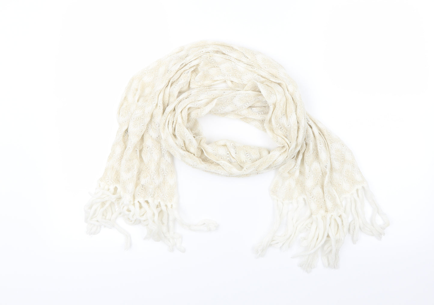 Foreign  Womens Gold Geometric Knit  Scarf