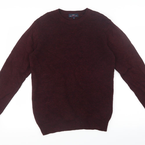 Easy Mens Purple  Knit Pullover Jumper Size S