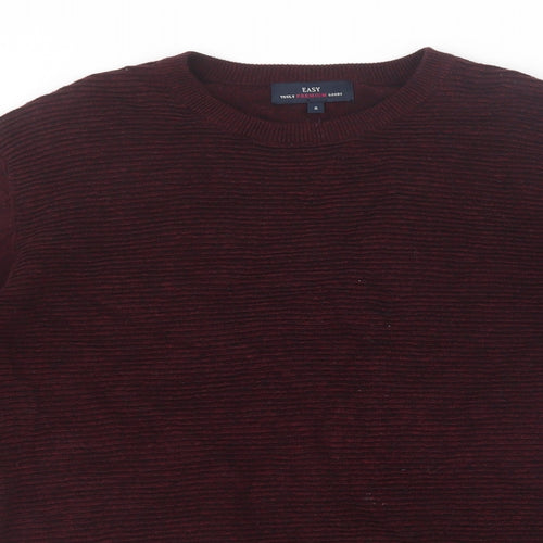 Easy Mens Purple  Knit Pullover Jumper Size S