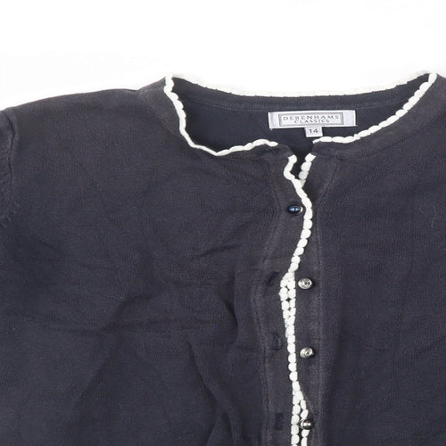 Debenhams Womens Blue  Knit Cardigan Jumper Size 14
