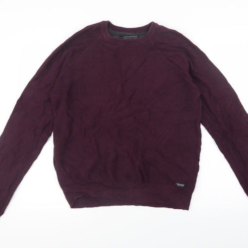Threadbare Mens Purple  Knit Pullover Jumper Size M