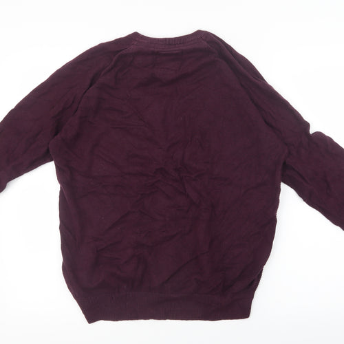 Threadbare Mens Purple  Knit Pullover Jumper Size M