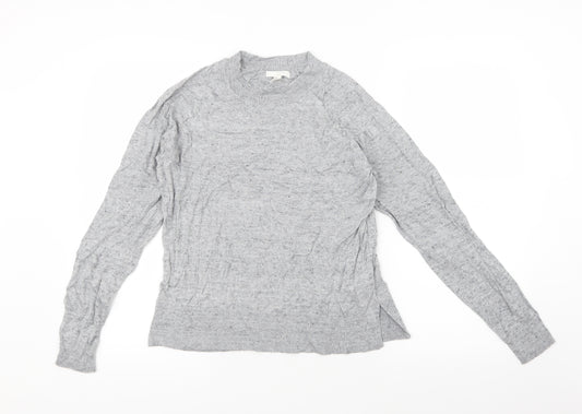 Front view of H&M women’s grey basic t-shirt, size S