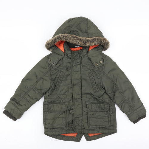 George  Green   Parka Coat Size 18-24 Months  - hooded