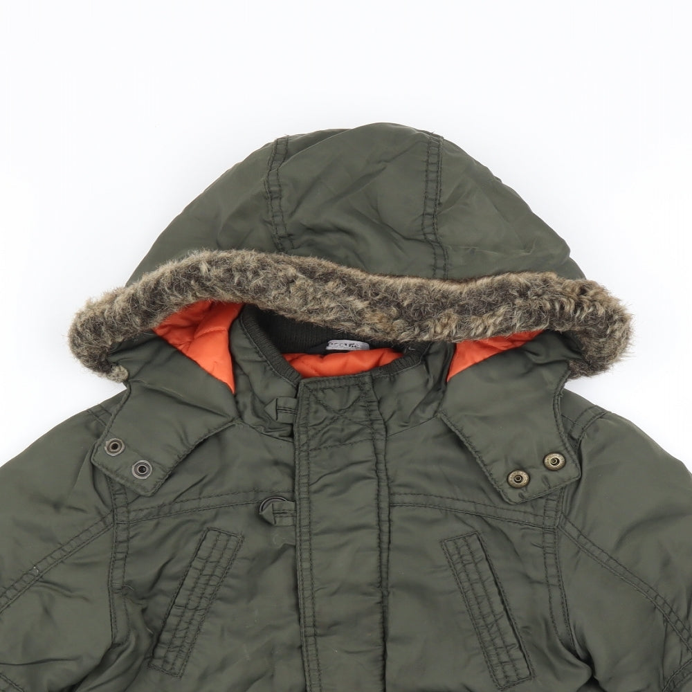George  Green   Parka Coat Size 18-24 Months  - hooded