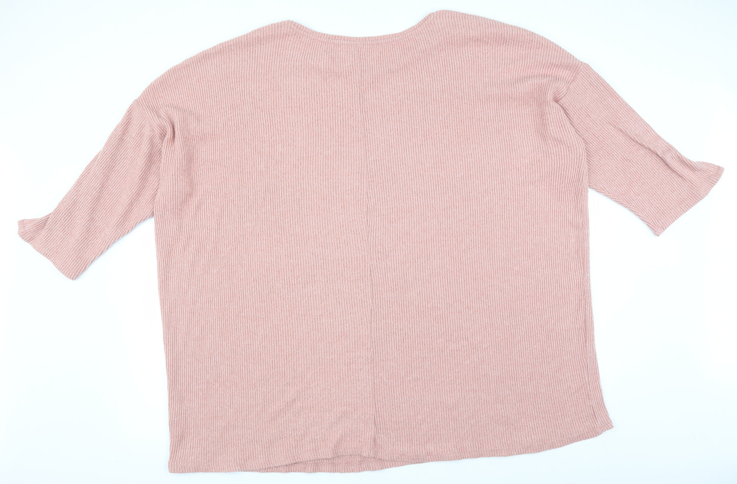 Yours Womens Pink   Pullover Jumper Size 26  - button sleeve detail