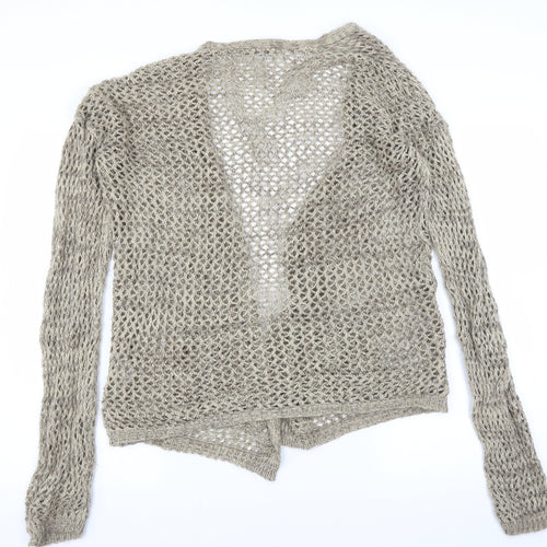 internationale Womens Beige   Cardigan Jumper Size 12  - open knit