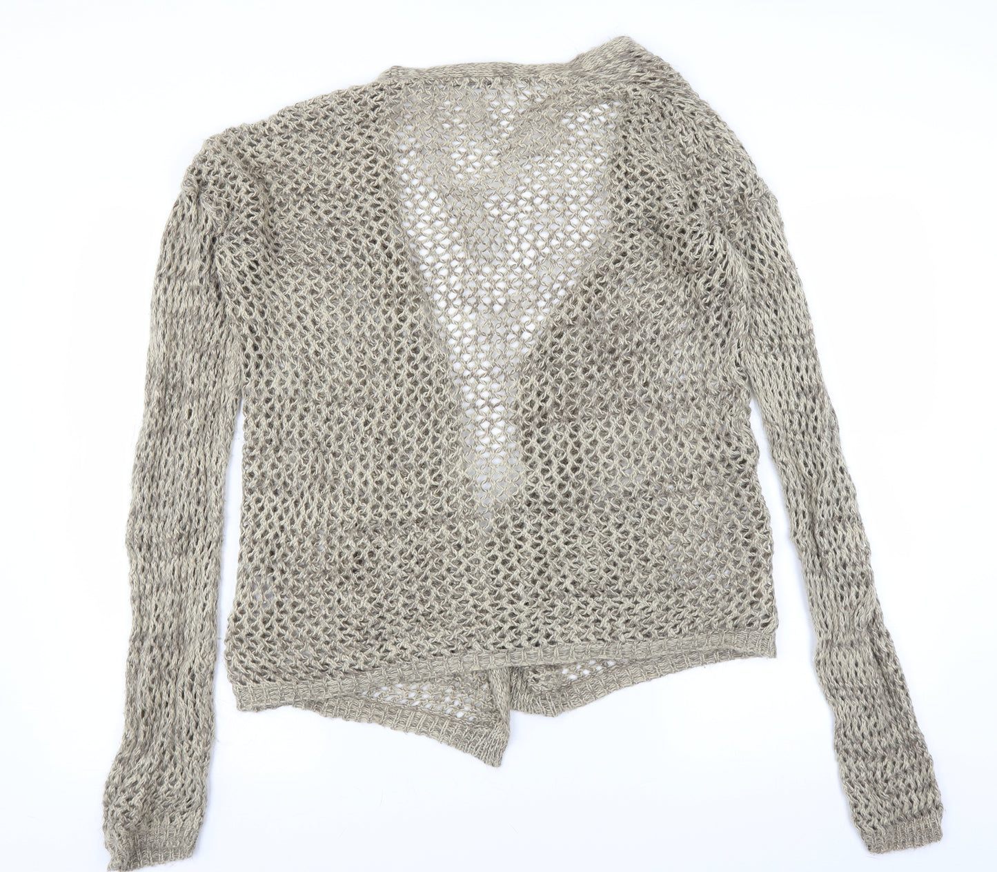 internationale Womens Beige   Cardigan Jumper Size 12  - open knit