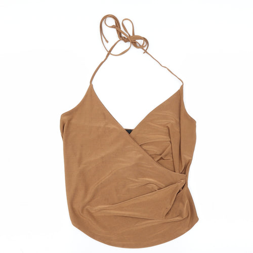 Missguided Womens Brown   Basic Blouse Size 8