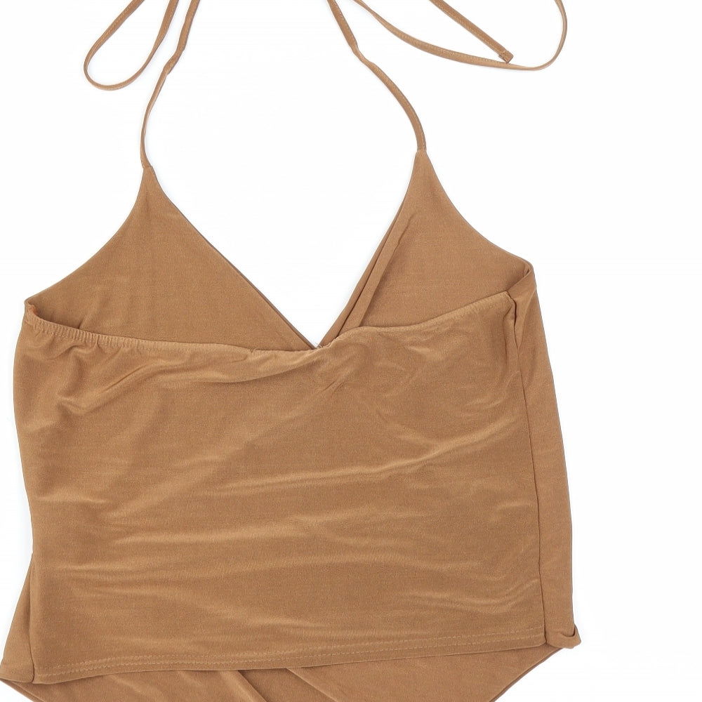 Missguided Womens Brown   Basic Blouse Size 8