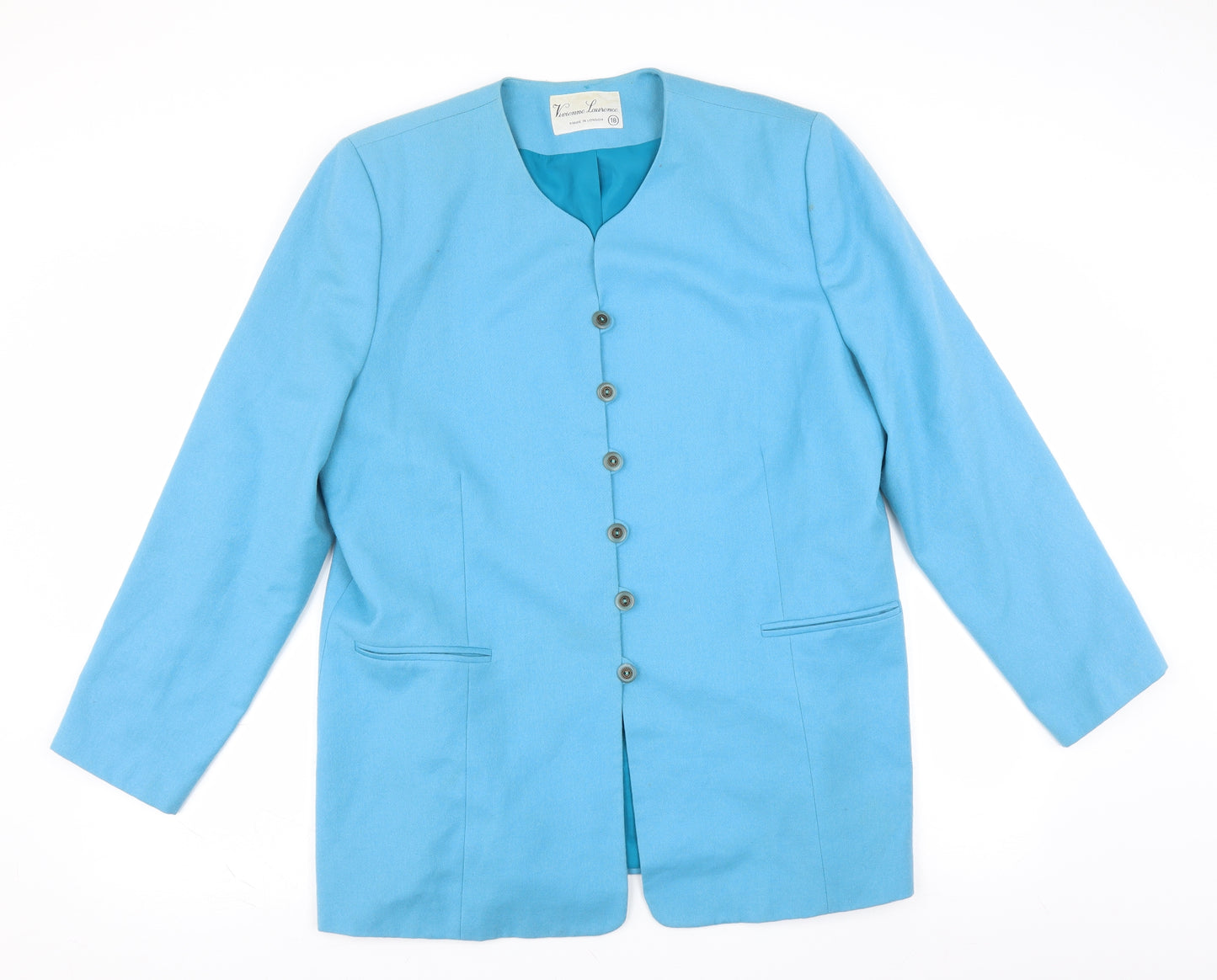 Vivienne Lawrence Womens Blue   Jacket Suit Jacket Size 18