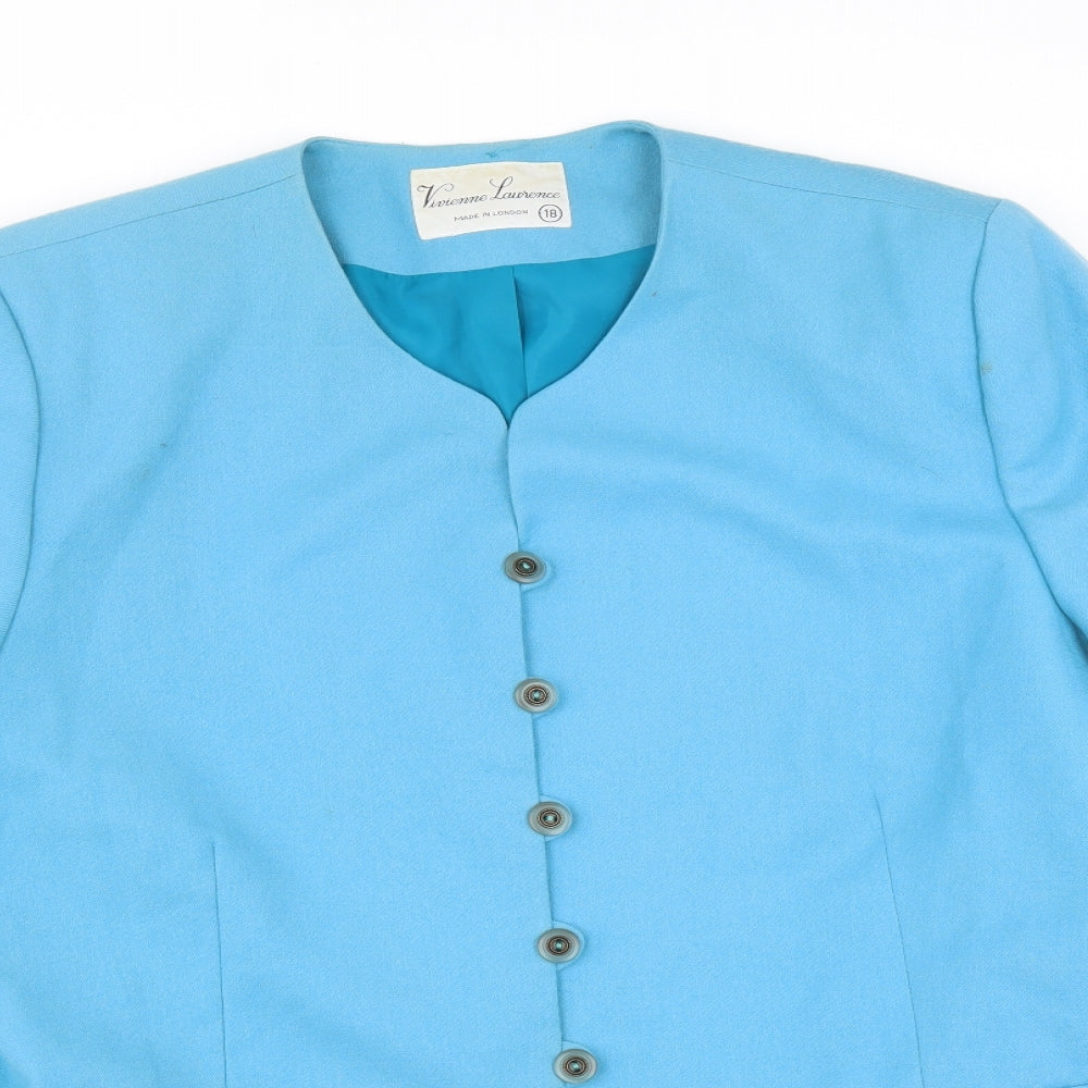 Vivienne Lawrence Womens Blue   Jacket Suit Jacket Size 18