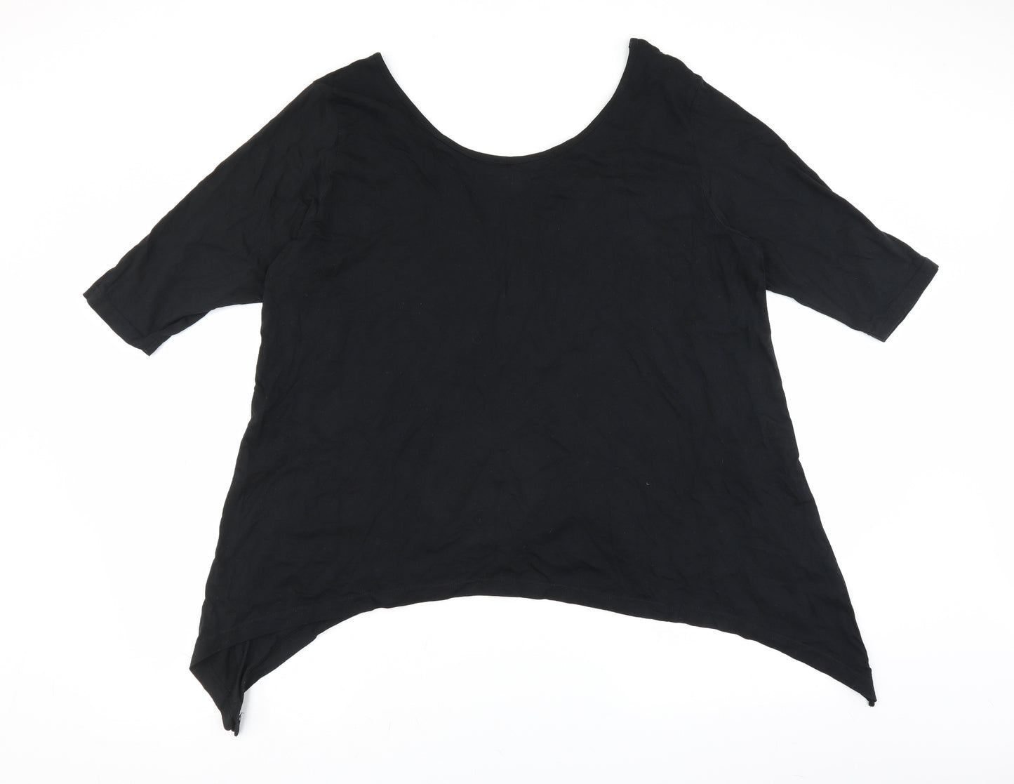 CAPSULE Womens Black   Basic T-Shirt Size 24  - Shaped hem