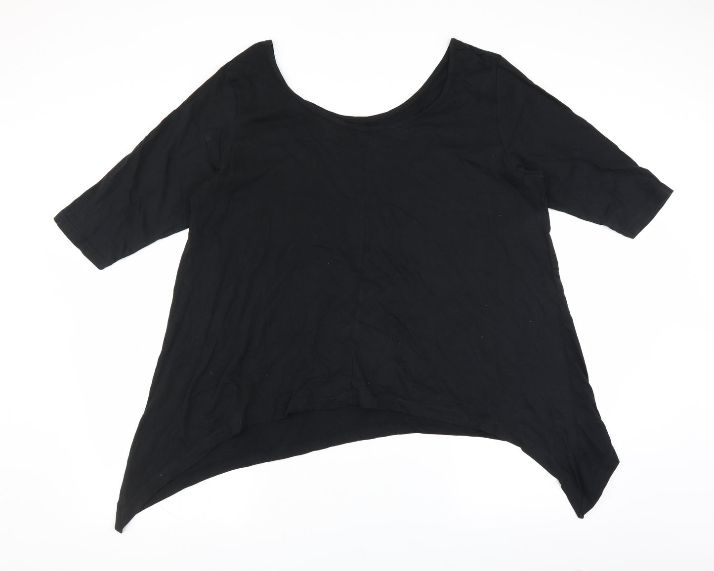 CAPSULE Womens Black   Basic T-Shirt Size 24  - Shaped hem
