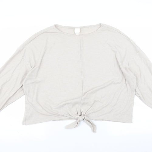 H&M Womens Beige   Pullover Jumper Size L  - Tie front