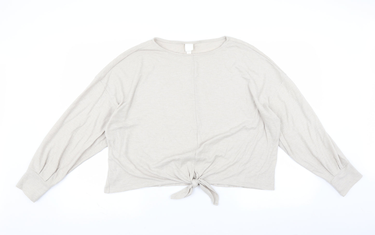 H&M Womens Beige   Pullover Jumper Size L  - Tie front