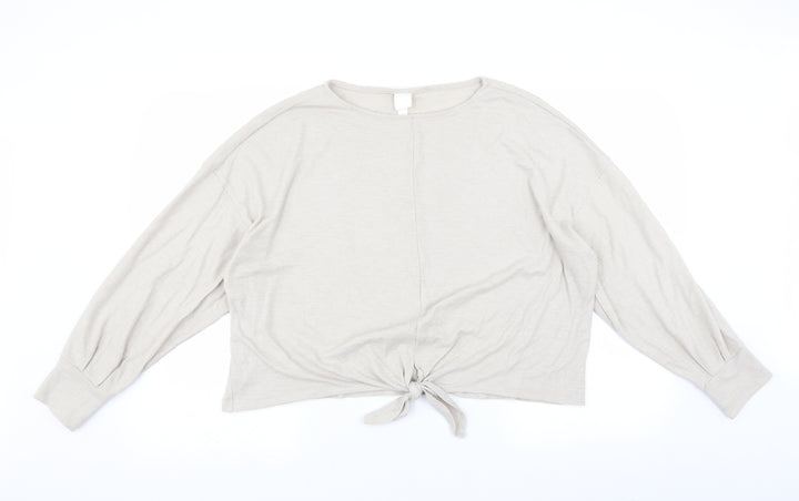 H&M Womens Beige   Pullover Jumper Size L  - Tie front
