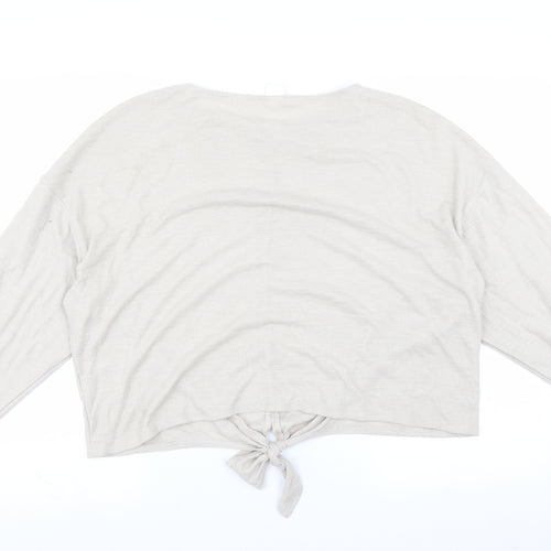 H&M Womens Beige   Pullover Jumper Size L  - Tie front