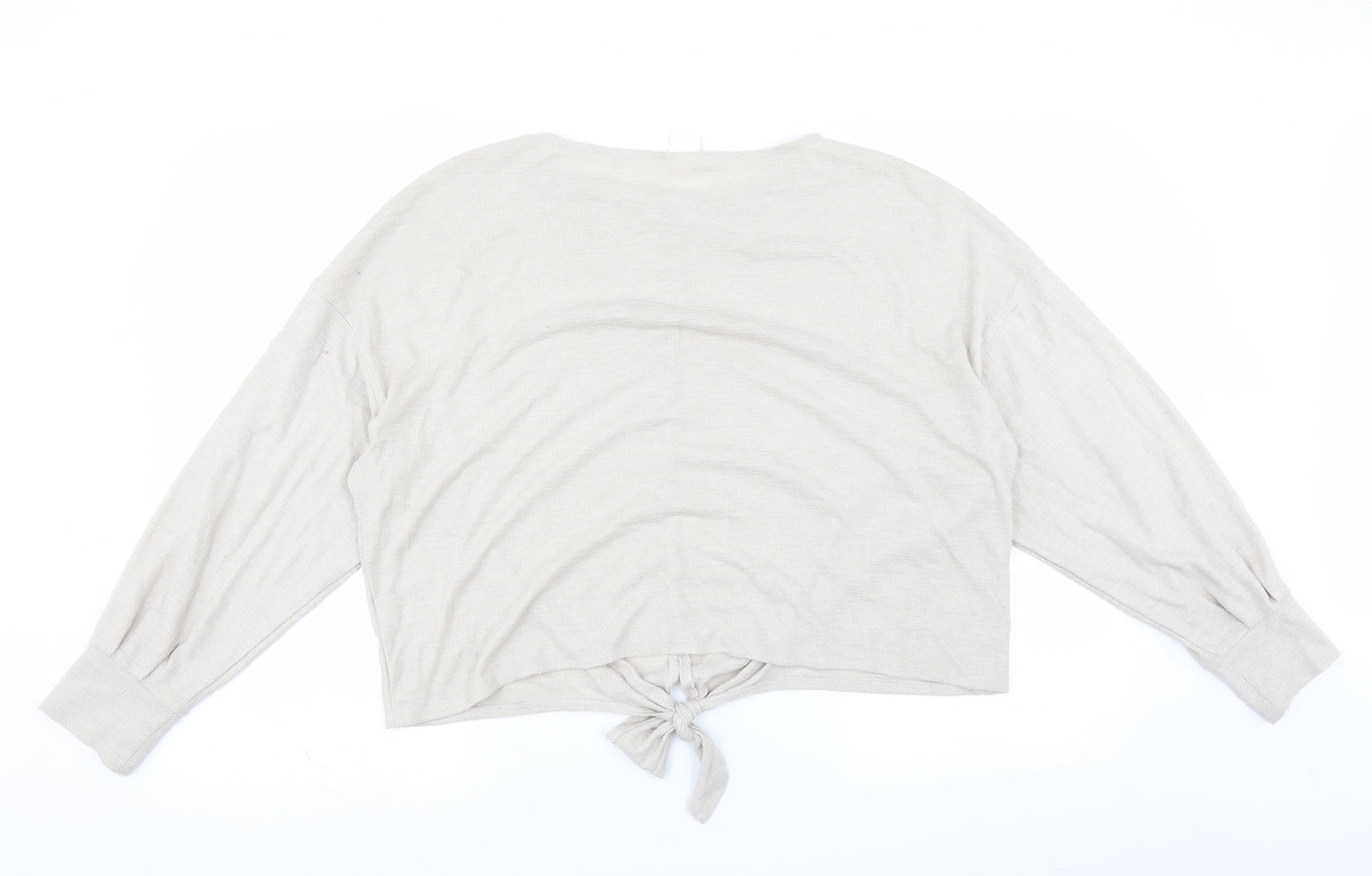 H&M Womens Beige   Pullover Jumper Size L  - Tie front