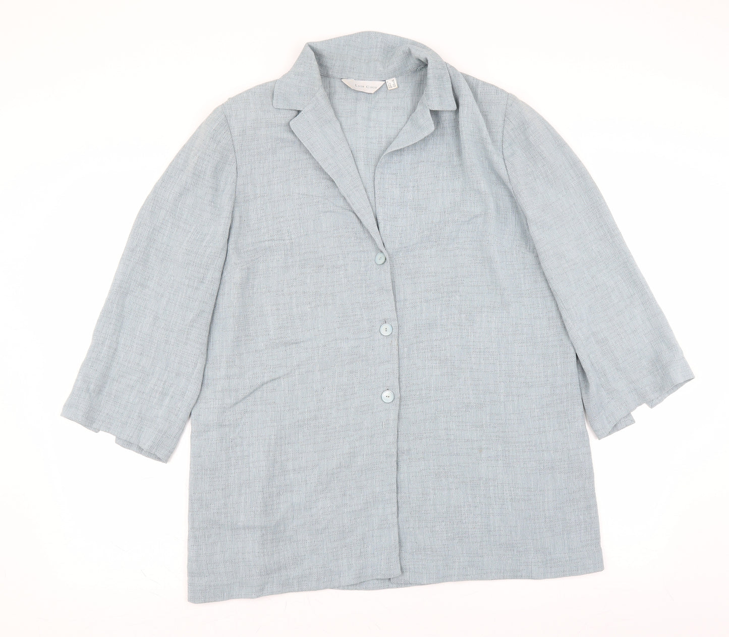 Luis Civit Womens Blue   Basic Blouse Size 18