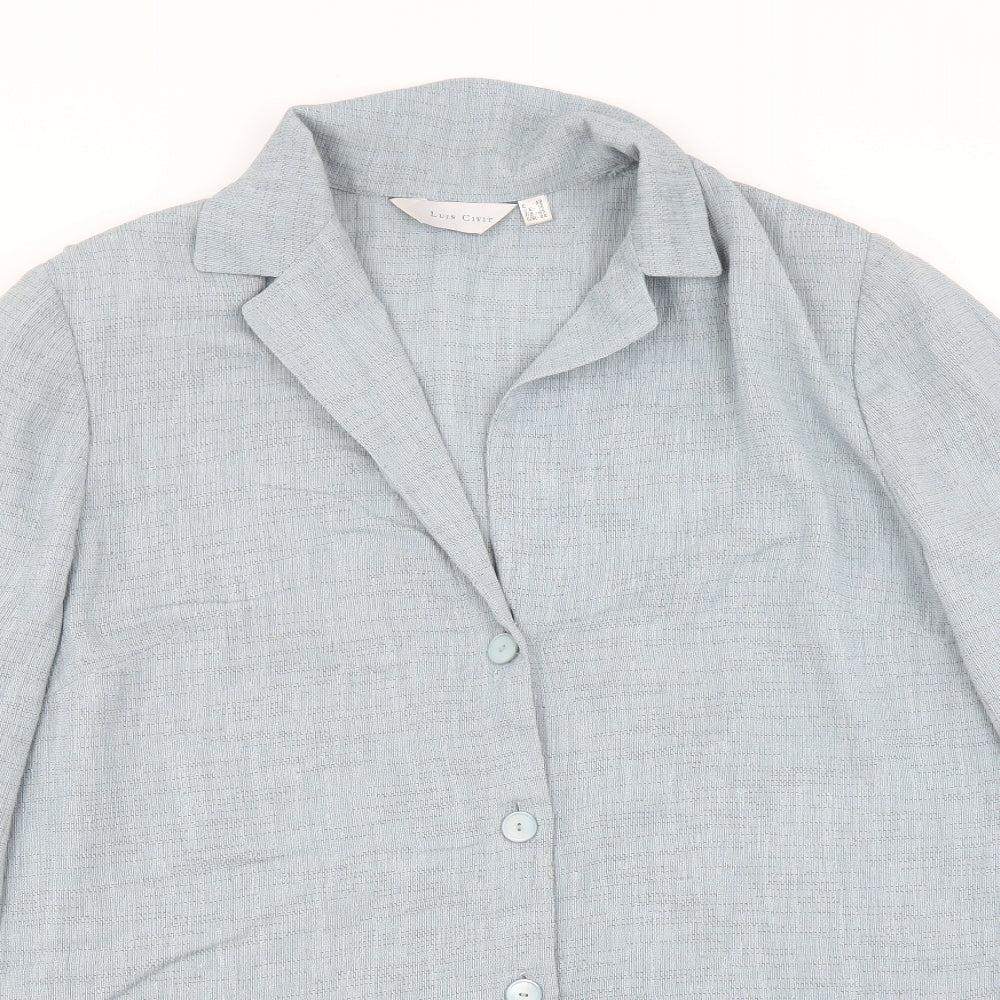 Luis Civit Womens Blue   Basic Blouse Size 18