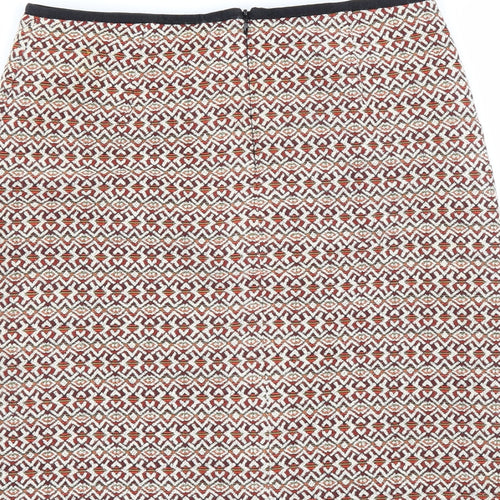 Marks and Spencer Womens Orange Geometric  A-Line Skirt Size 10