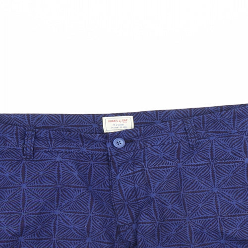 Gap Womens Blue Geometric  Hot Pants Shorts Size 18