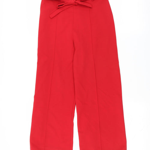 Miss Selfridge Womens Red   Trousers  Size 6 L22 in - cropped tie waist
