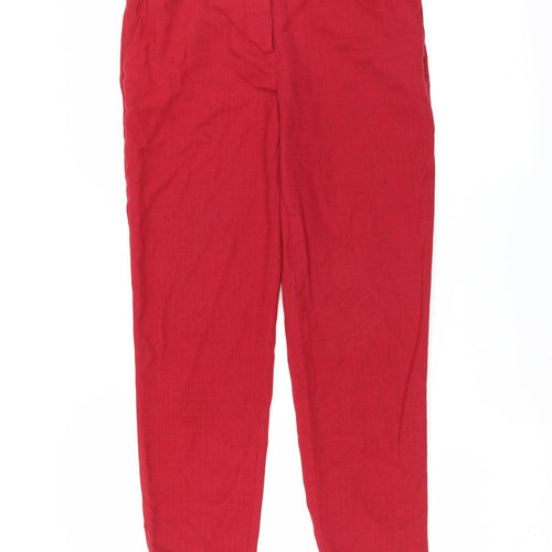 H&M Womens Red   Trousers  Size 8 L26 in - slim leg