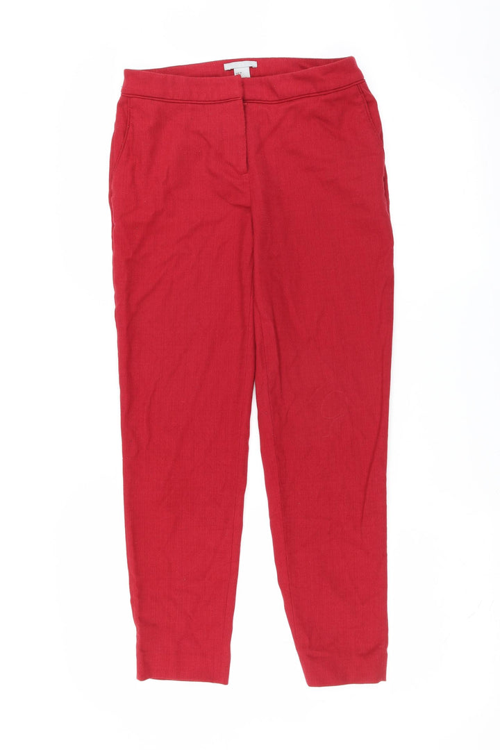 H&M Womens Red   Trousers  Size 8 L26 in - slim leg