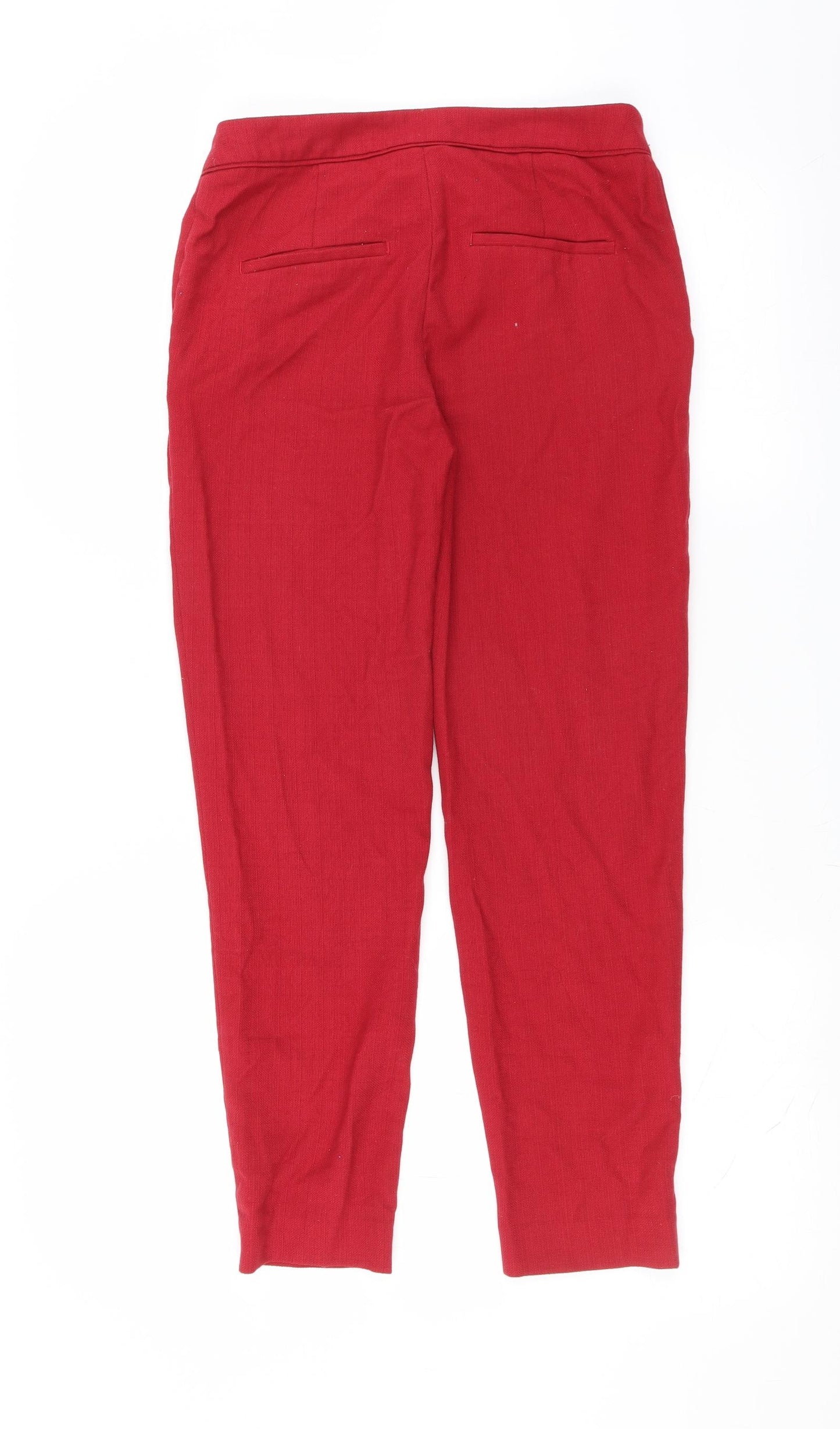 H&M Womens Red   Trousers  Size 8 L26 in - slim leg