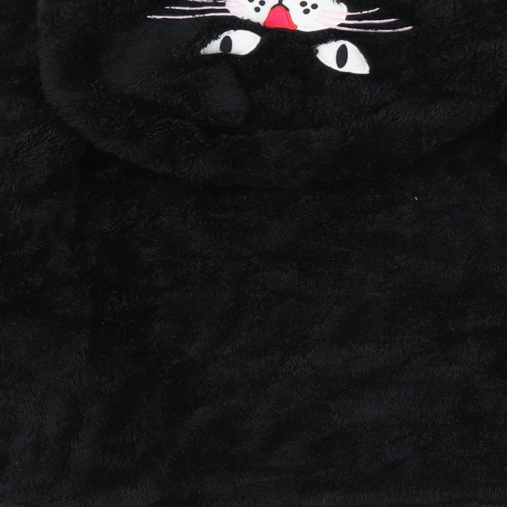 George Womens Black Solid  Top Pyjama Top Size 12  - cat hood