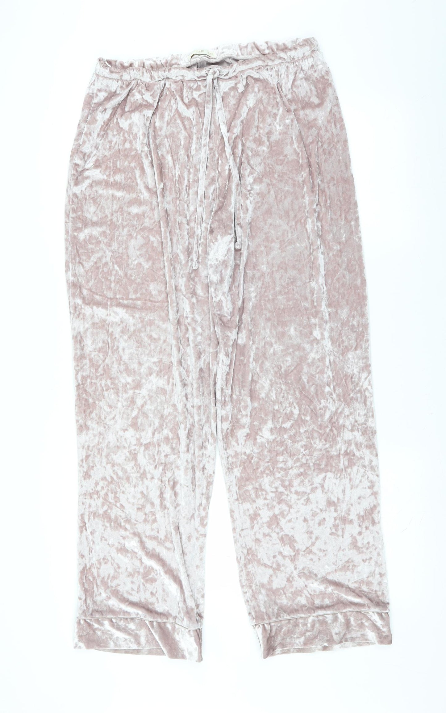 F&F Womens Pink Solid   Lounge Pants Size 16  - velvet