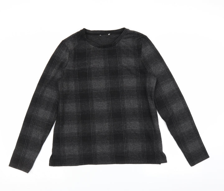 Sainsburys Womens Grey Check  Pullover Jumper Size 10