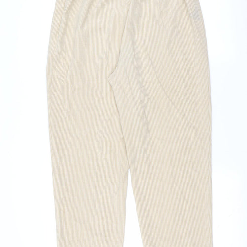 Marks and Spencer Womens Beige Striped  Trousers  Size 18 L27 in
