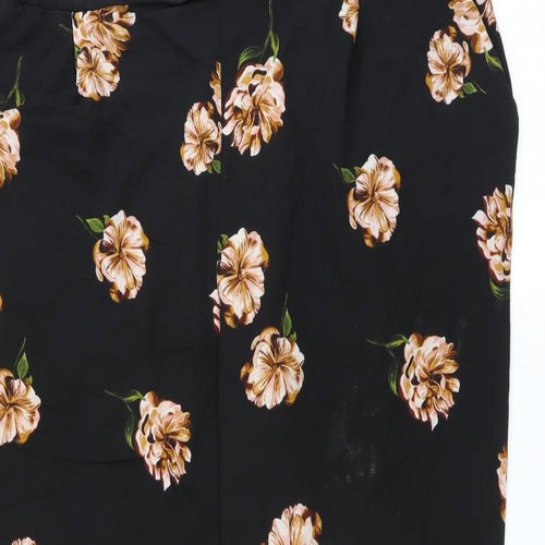Primark Womens Black Floral  Trousers  Size 20 L28 in
