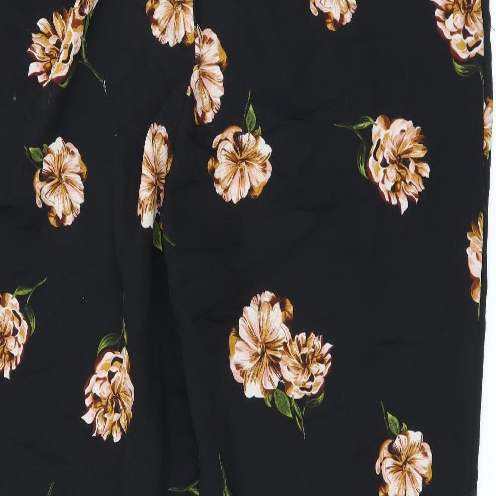 Primark Womens Black Floral  Trousers  Size 20 L28 in