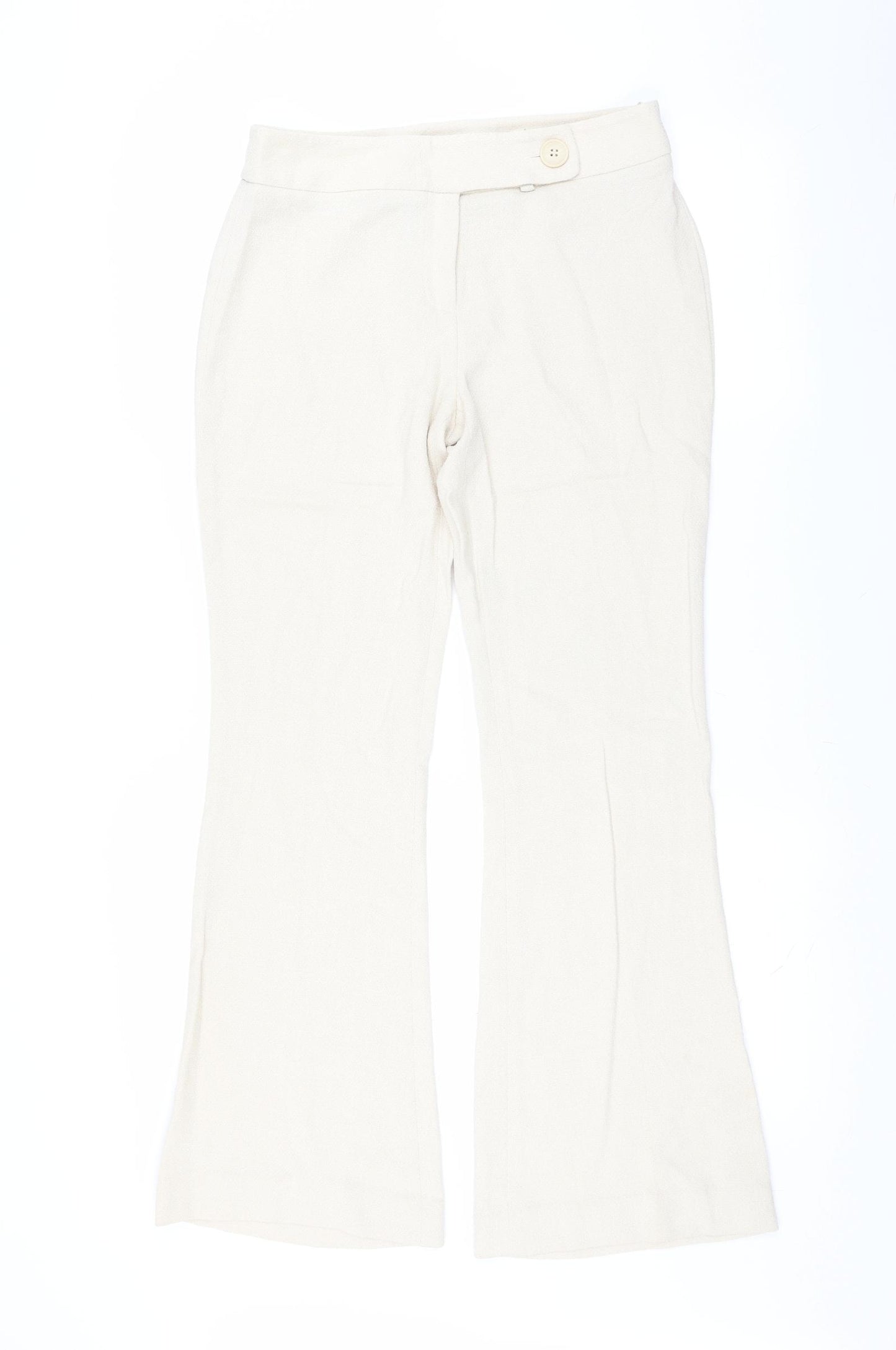 NEXT Womens Ivory   Trousers  Size 10 L30 in - bootcut